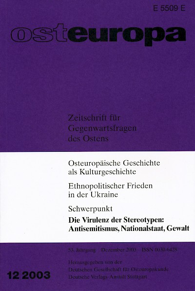 Titelbild Osteuropa 12/2003