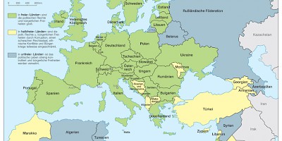 Karte: Demokratie und Freiheit in Europa 2006