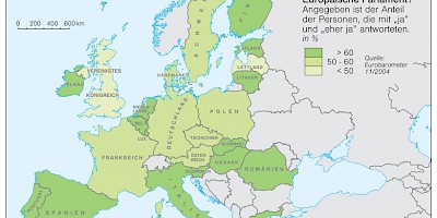 Karte: Europäisches Parlament: Vertrauen der Bürger 2004