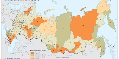 Karte: Russländische Föderation: Administrative Gliederung 2008