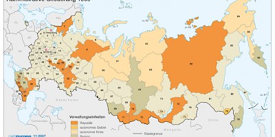 Karte: Russländische Föderation: Administrative Gliederung 1999