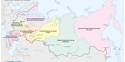 Karte: Russländische Föderation: Föderale Bezirke 2008