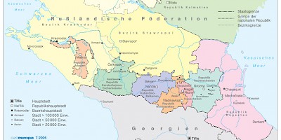Karte: Nordkaukasus: Administrative Übersicht