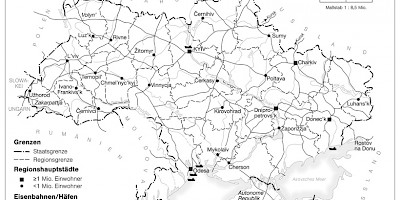 Karte: Ukraine: Geographische Übersicht