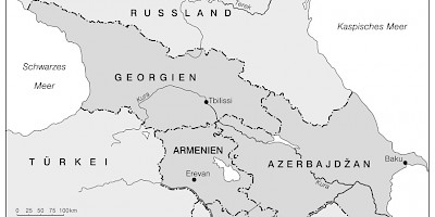 Karte: Armenien, Aserbaidschan, Georgien: Die Kaukasischen Staaten