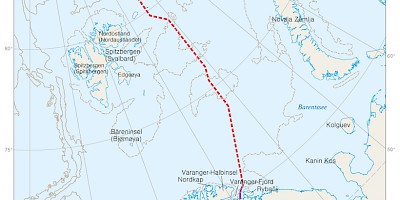 Karte: Arktis: Neue Seegrenze zwischen Norwegen und Russland
