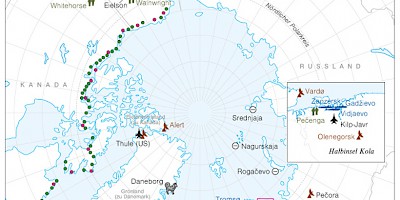 Karte: Arktis: Militär und Grenzschutz