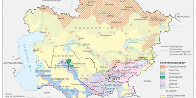 Karte: Bevölkerungsgruppen in Zentralasien