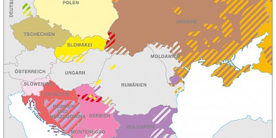 Karte: Slawische Sprachen in Europa