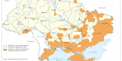 Karte: Alltagssprachen in der Ukraine