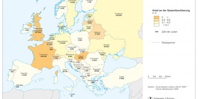 Karte: Jüdische Bevölkerung in Europa 2005