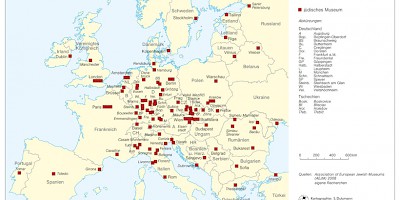 Karte: Jüdische Museen in Europa