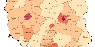 Karte: Polen: Wahlen zum Sejm 2007 – Wahlbeteiligung