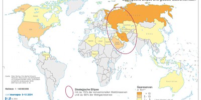 Karte: Strategische Ellipse und globale Gasvorkommen
