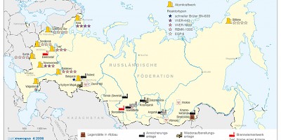 Karte: Russland: Atomindustrie (2006)