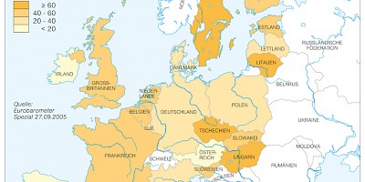 Karte: Europa: Einstellung zur Atomenergie
