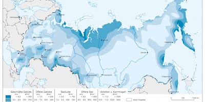Karte: Russland: Windpotential