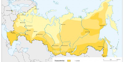 Karte: Russland: Solarpotential