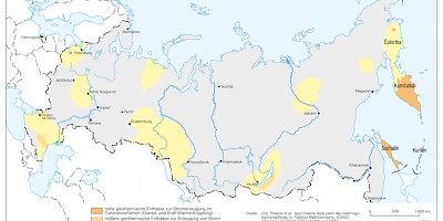 Karte: Russland: Geothermisches Potential