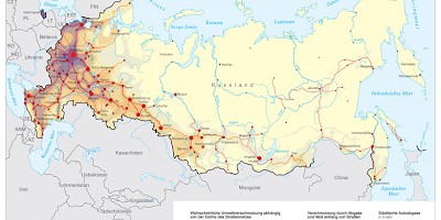 Karte: Russland: Auswirkungen des Autoverkehrs