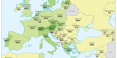 Karte: Europa: Ökologischer Landbau