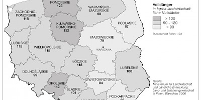 Karte: Polen: Mineraldüngereinsatz 2005