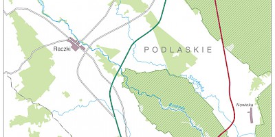 Karte: Polen: Routenplanung für die Via Baltica im Rospuda-Tal