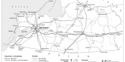 Karte: Gebiet Kaliningrad: Verkehrsnetz