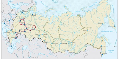 Karte: Russland: Wasserstraßen