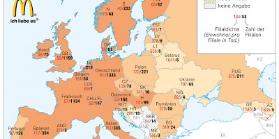 Karte: McDonald's in Europa