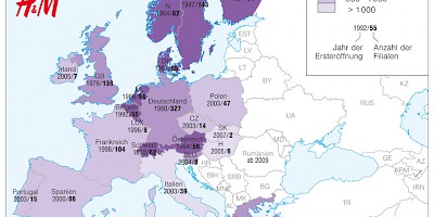 Karte: H&M in Europa