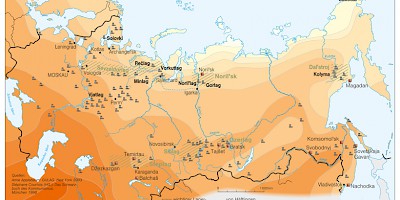 Karte: Gulag: Klimabedingungen im Sommer