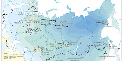 Karte: Gulag: Klimabedingungen im Winter