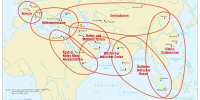 Karte: Das Netz des Welthandelssystems Mitte des 13. Jh.