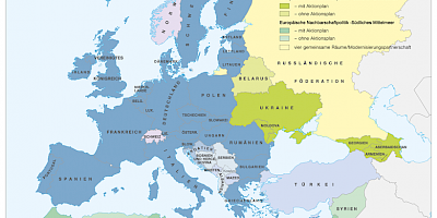 Karte: Die Europäische Union 2011 (EU-27), Beitrittskandidaten, Nachbarschaftspartner und EFTA-Staaten