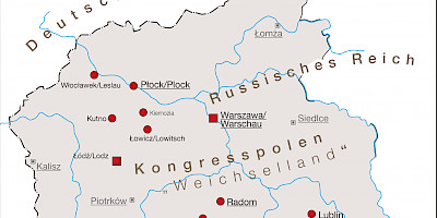Karte: Polen: Kongreßpolen "Blutmittwoch" 15.8.1906