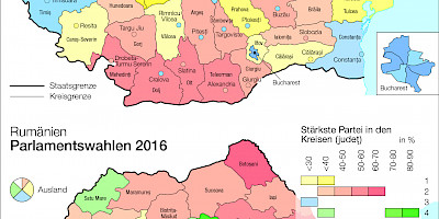 Karte: Rumänien: Wahlen zum Europäischen Parlament 2019