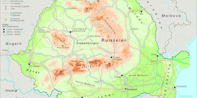 Karte: Rumänien: Physische Übersicht