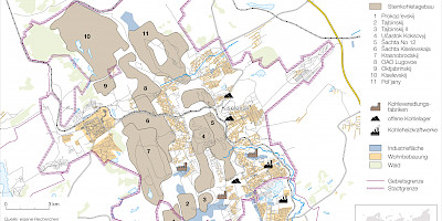 Karte: Kohleabbau in Kiselevsk (2020)