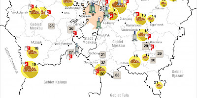 Karte: Mülldeponien um Moskau