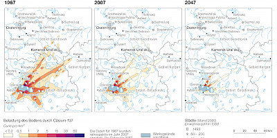 Karte: Russland: Radioaktive Bodenbelastung im Westural (2020)