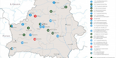Karte: Belarus: Militärinfrastruktur