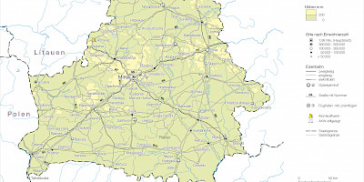 Karte: Belarus: Physische Übersicht