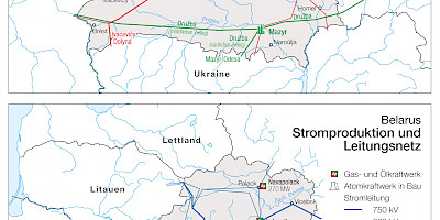 Karte: Belarus: Erdöl und Erdgas (2020)