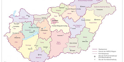 Karte: Ungarn: Administrative Gliederung