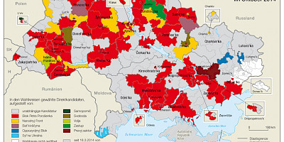 Karte: Ukraine: Parlamentswahlen Oktober 2014 – Gewählte Direktkandidaten