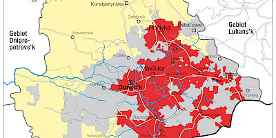 Karte: Ukraine: Wahlen im Gebiet Donec'k 2014