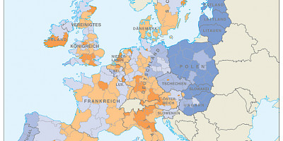 Karte: Wirtschaftskraft in Europa 2002