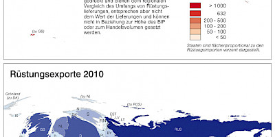 Karte: Rüstungsimporte und -exporte 2010