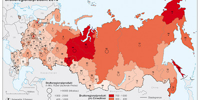 Karte: Russland: Bruttoregionalprodukt